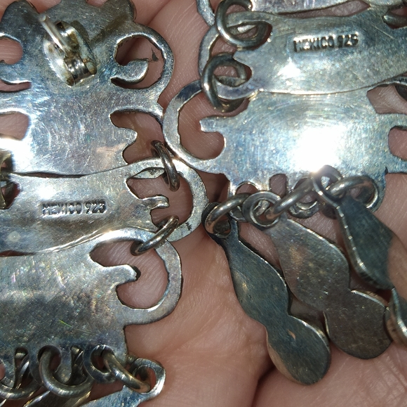 🏜️Navajo 925 Sterling Silver Turquoise Red Jasper Amethyst Chandelier Earrings - Picture 13 of 13